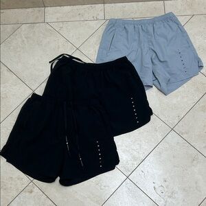 Men’s Young LA  Athletic Mesh Shorts - Black & Light Gray 3 Pair Bundle